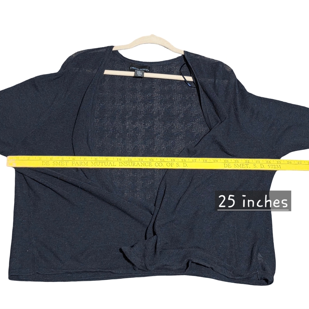 CYNTHIA ROWLEY Cardigan Womens Plus 3X Black Linen Viscose Quiet Luxury Resort - Picture 7 of 7